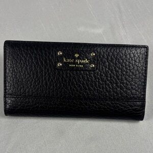 Kate Spade Black Textured Leather Wallet